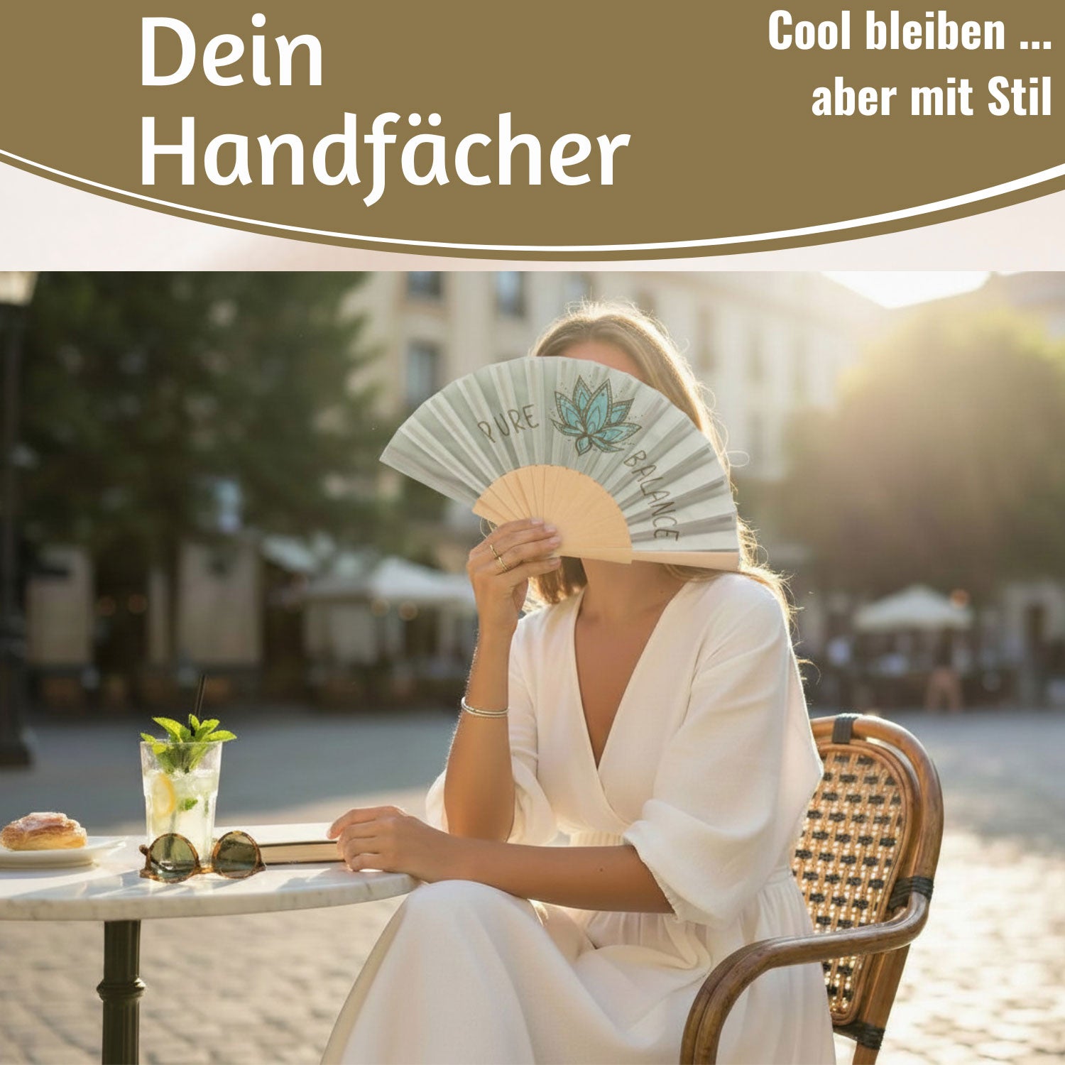 LS-LebenStil Handfächer Pure Balance Grün 23x42cm