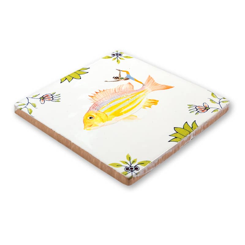 StoryTiles Delft Blue In de flow Fliese 10x10 cm Yoga