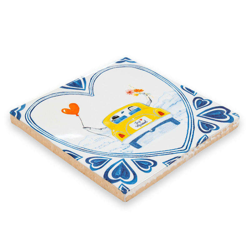 Storytiles Delft Blue Just married off we go Wandfliese S 10x10 cm