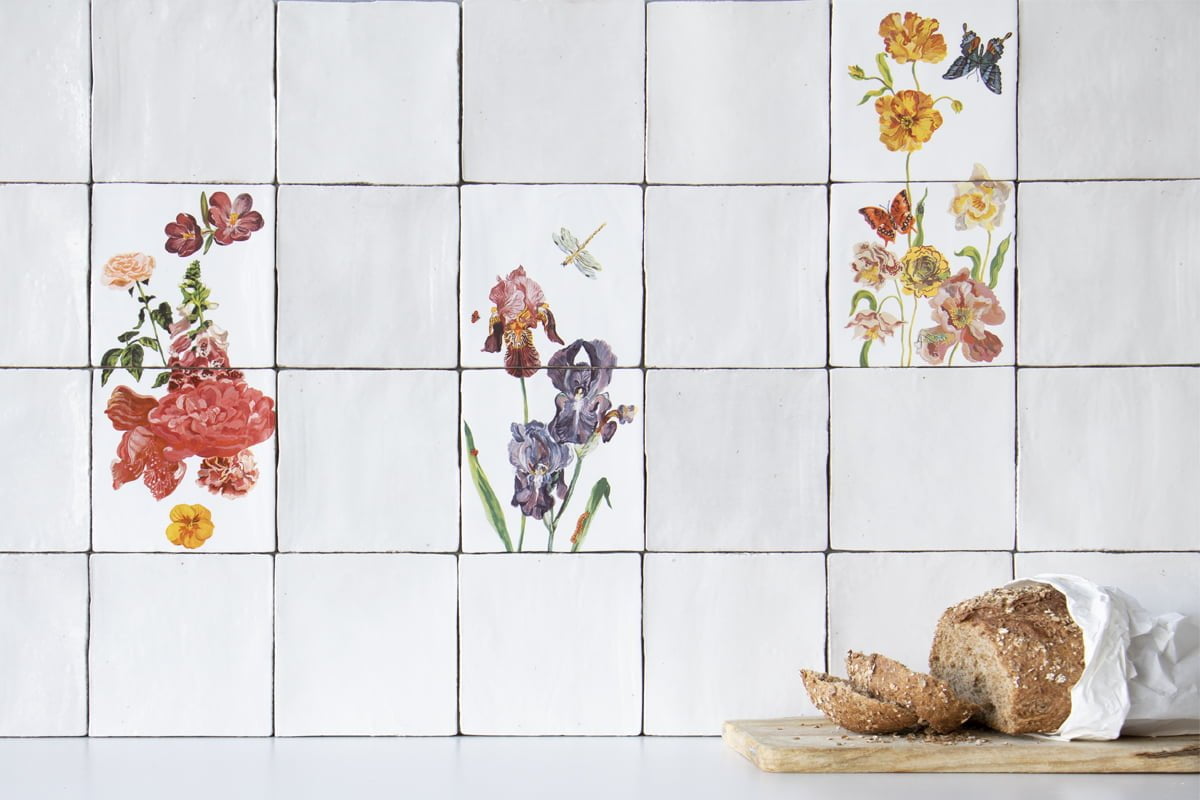 Storytiles Tile Tableaus Wildflowers Roos Wandfliese Rosen-Motiv