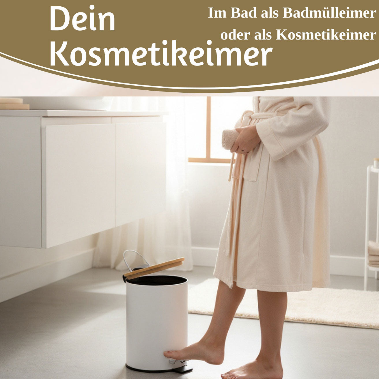 LS-LebenStil Tretmülleimer 3L Weiss Rund Soft Close