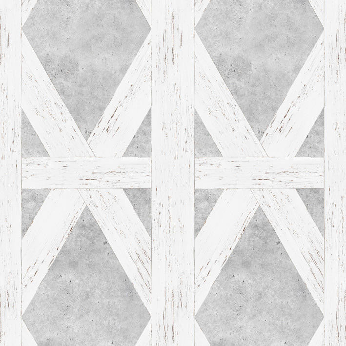 Mineheart Wallpaper White Tudor Tapete A3 Muster weiss