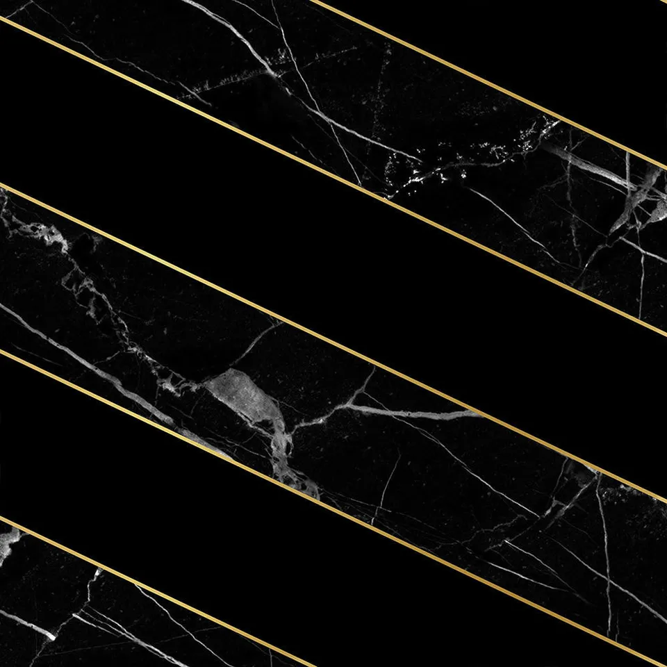 Mineheart Wallpaper Diagonal Marble Tapete Schwarz A3 Muster