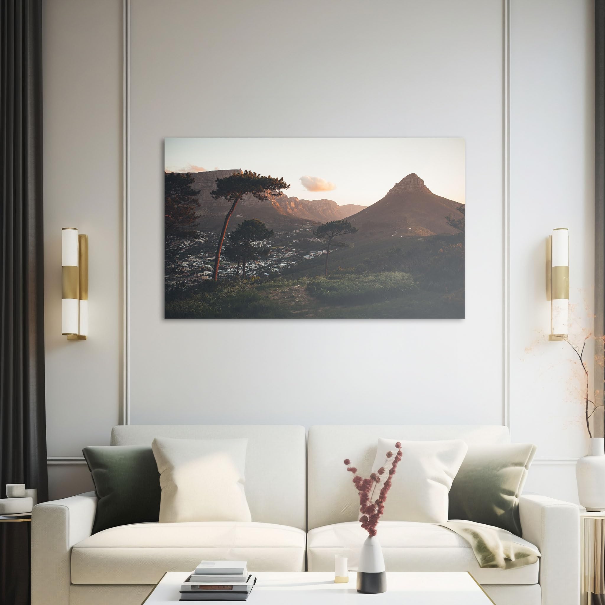 Hustling Sharks Wandbilder Berglandschaft Abendlicht Leinwand 30x40