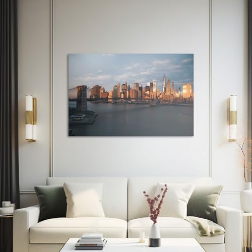 Hustling Sharks Wandbilder Stadtpanorama über dem Fluss Leinwand 30x40