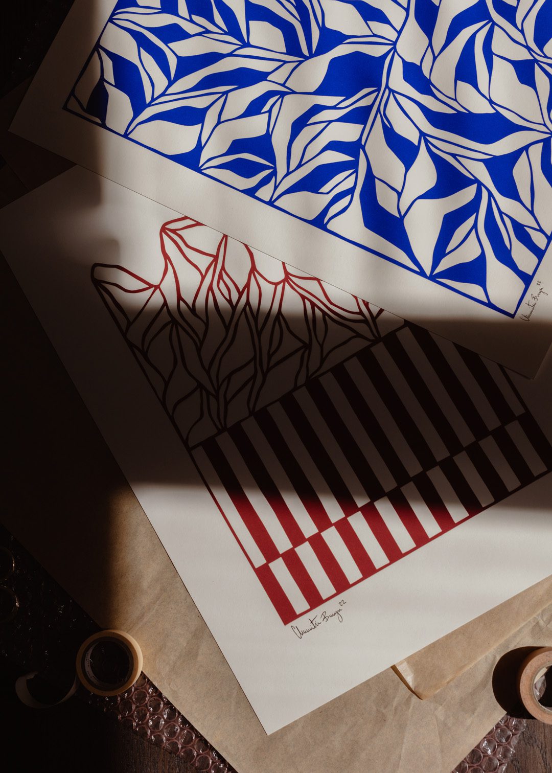 The Poster Club Art Prints Stripes No 01 Poster 30x40 rot
