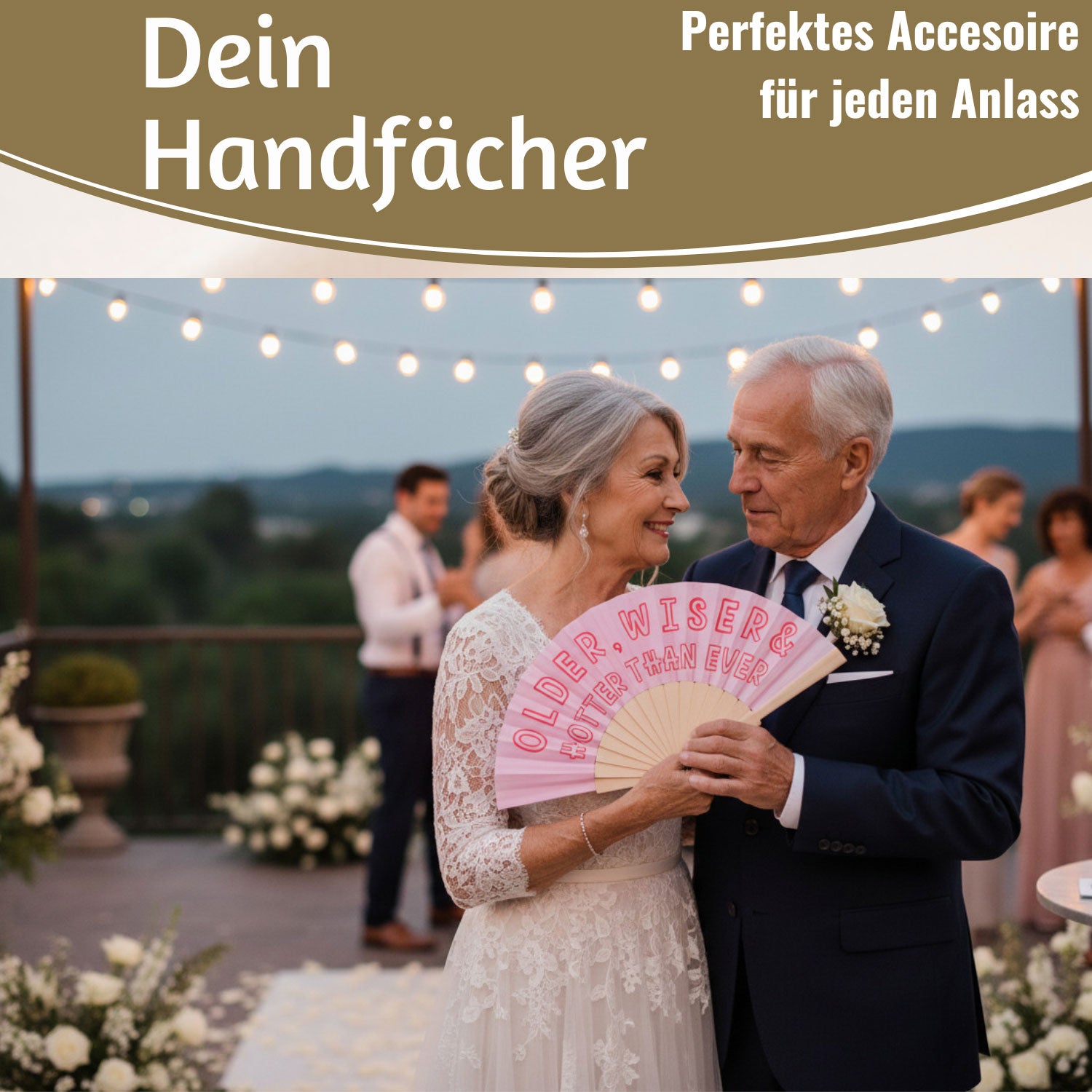 LS-LebenStil Older Wiser Hotter Fächer Pink Rot faltbar