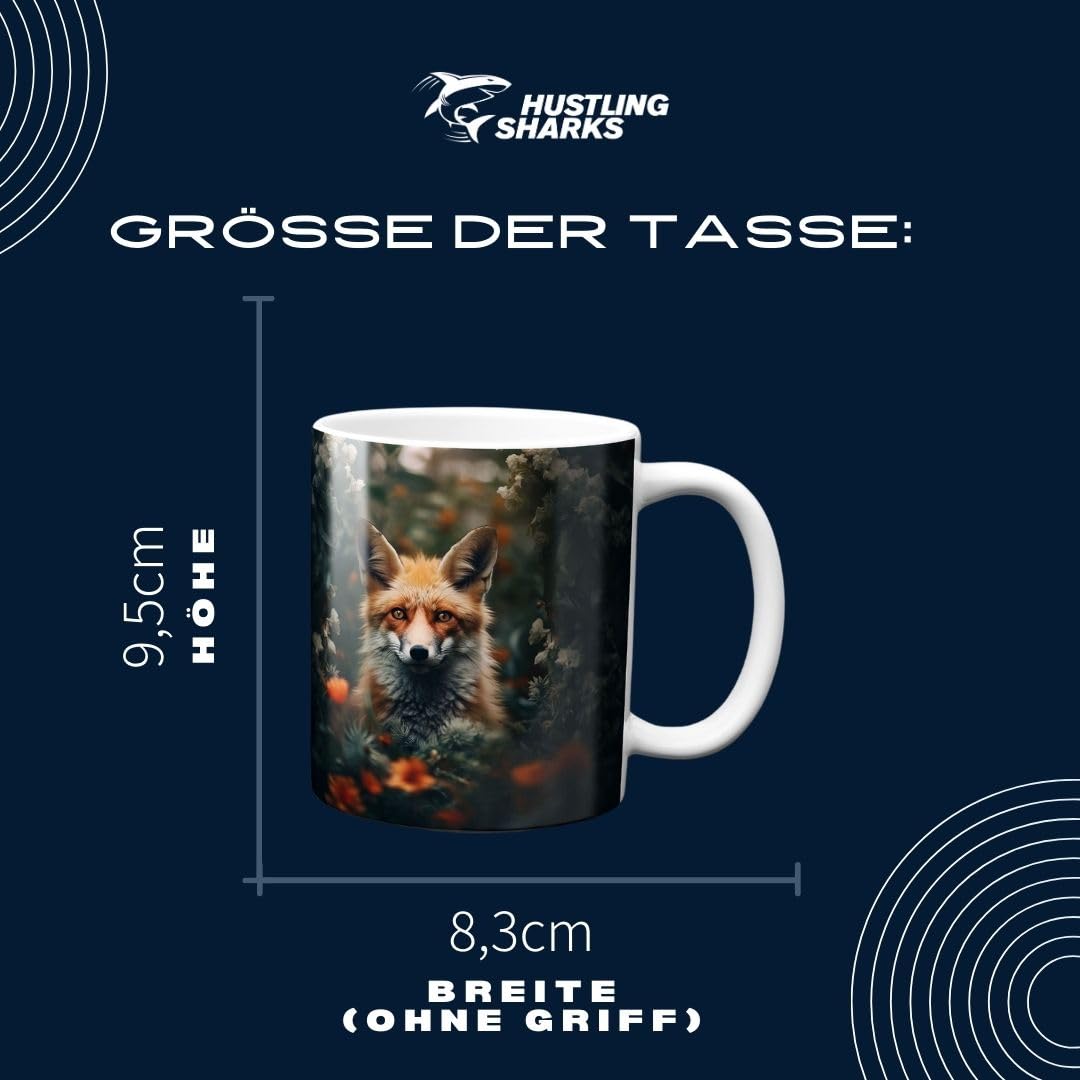 Hustling Sharks Tasse Der einsame Fuchs Kaffeetasse 330 ml