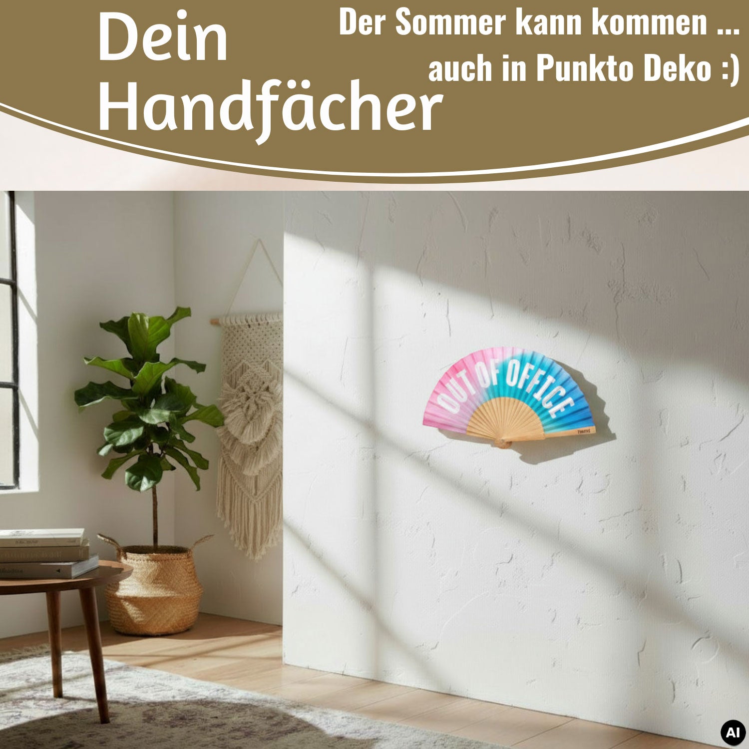 LS-LebenStil Shopper & Taschen Handfächer Out of Office 23x42cm
