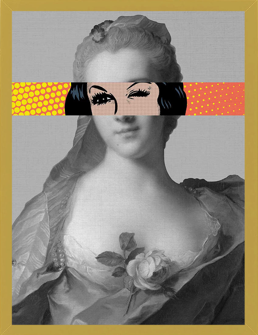 Mineheart Wall Art Pop Portrait Gentildonna Poster Gelb Orange