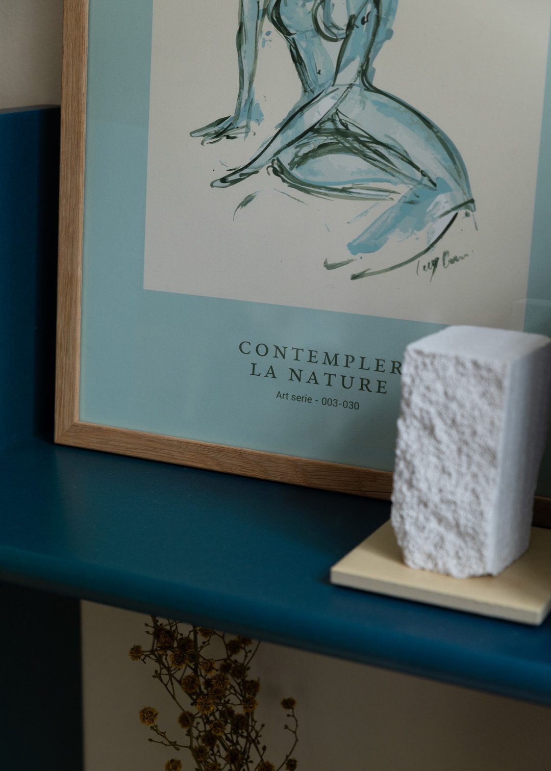 The Poster Club Art Prints Contempler la Nature Poster 30x40 blau