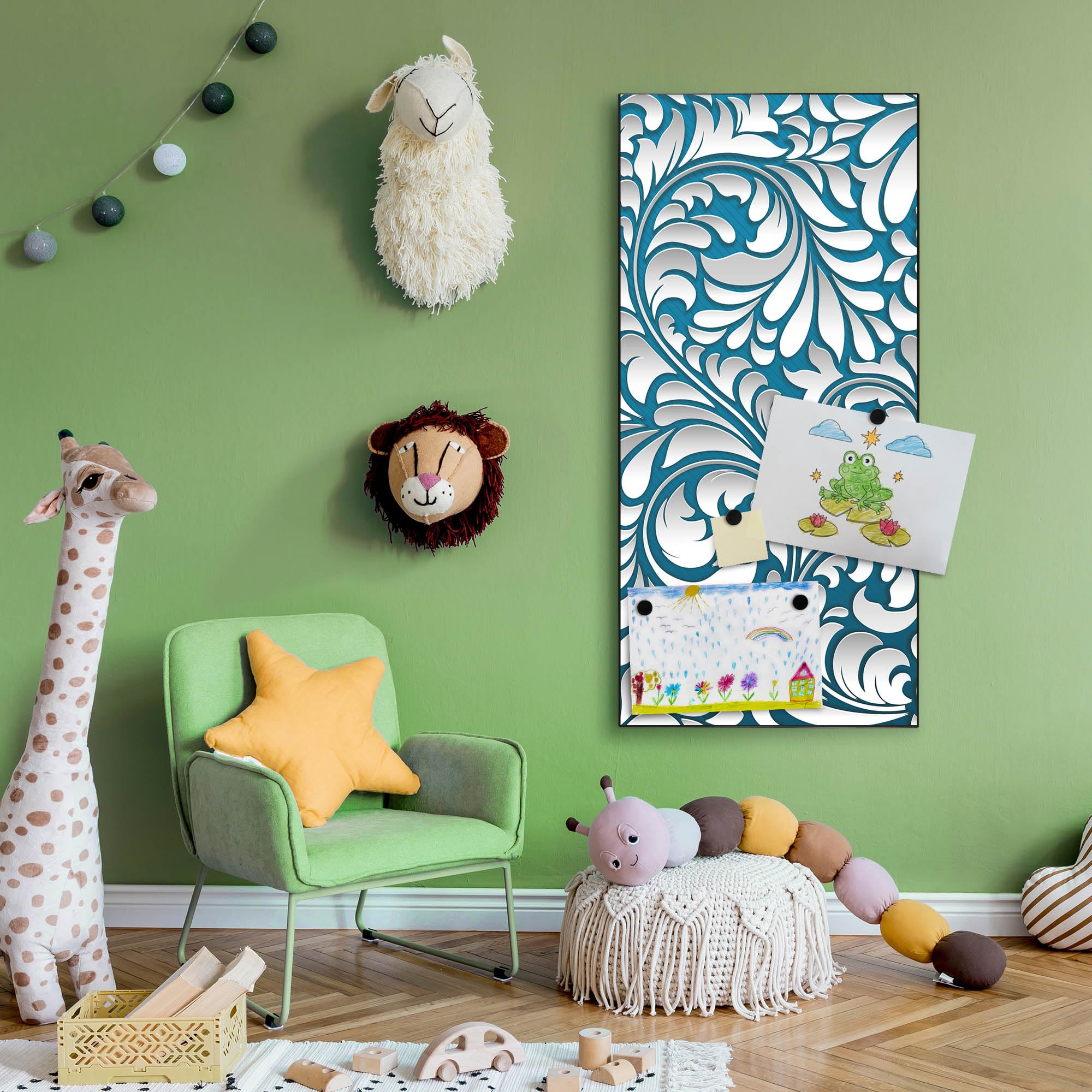 Banjado Magnettafel 37x78cm Magnetpinnwand Opulente Ranke