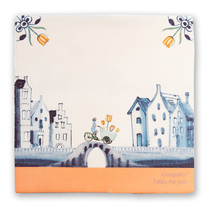 Storytiles Delft Blue Tulpen unterweg Fliese S 10x10 cm Bestseller