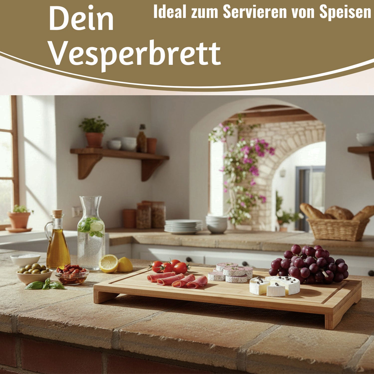 LS-LebenStil Küche & Haushalt Schneidebrett Bambus 50x28cm