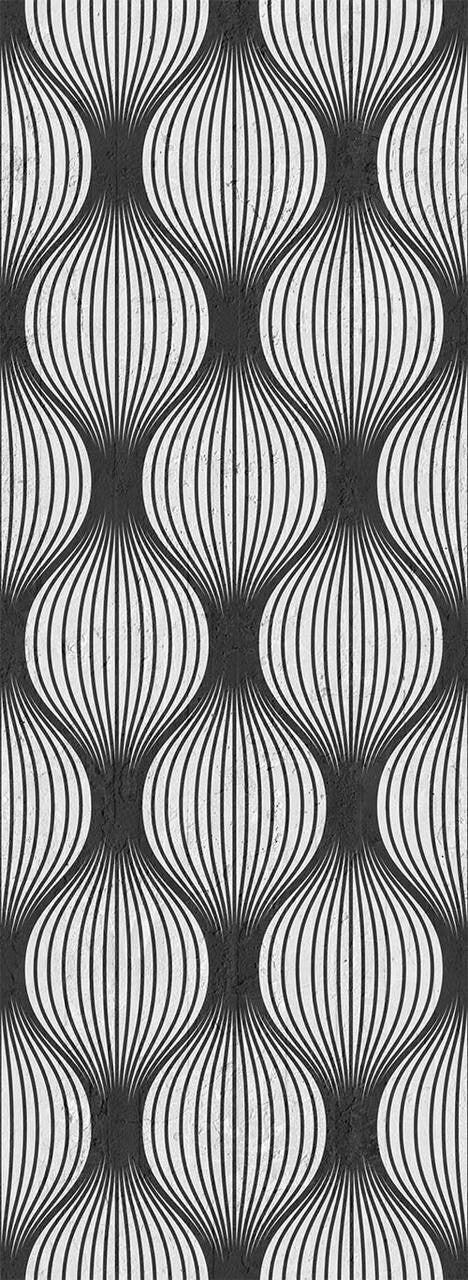 Mineheart Black Geometric Bulbs Tapete Glatt Vlies A3 Muster Schwarz