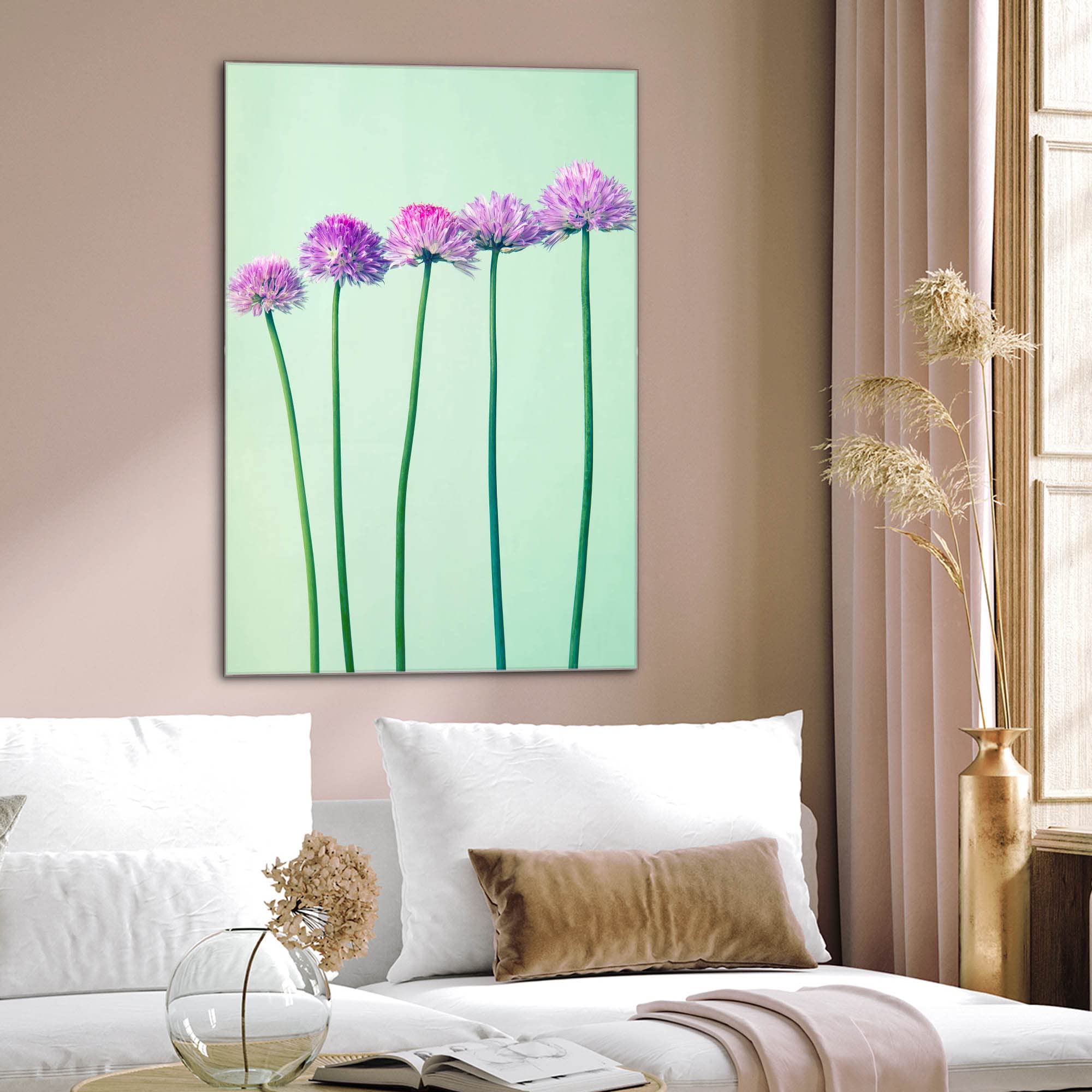 Banjado Magnettafel Klee in Reihe Glasboard 60x40cm Blumen