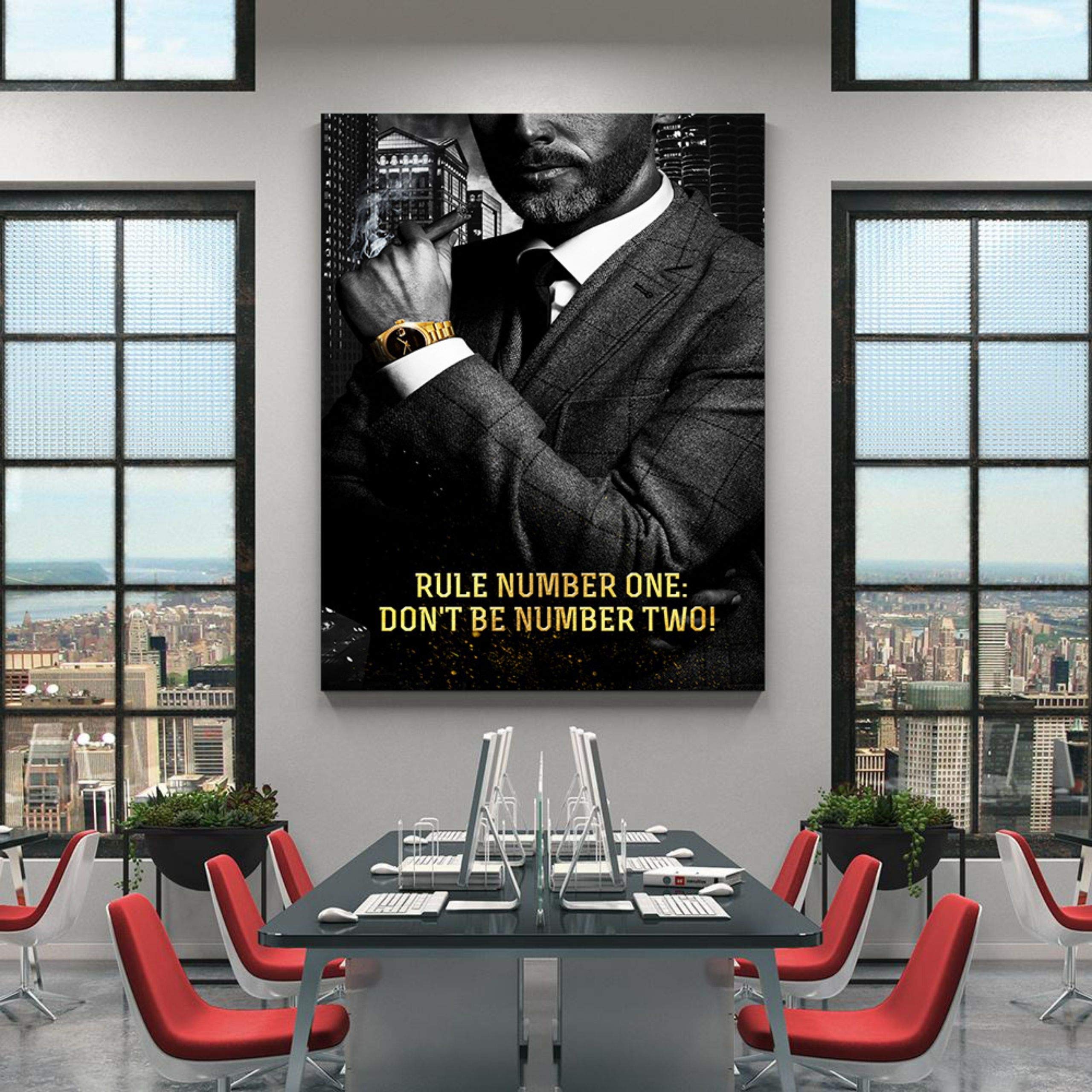 Hustling Sharks Don't be Number 2 Leinwandbild 30x45 Büro