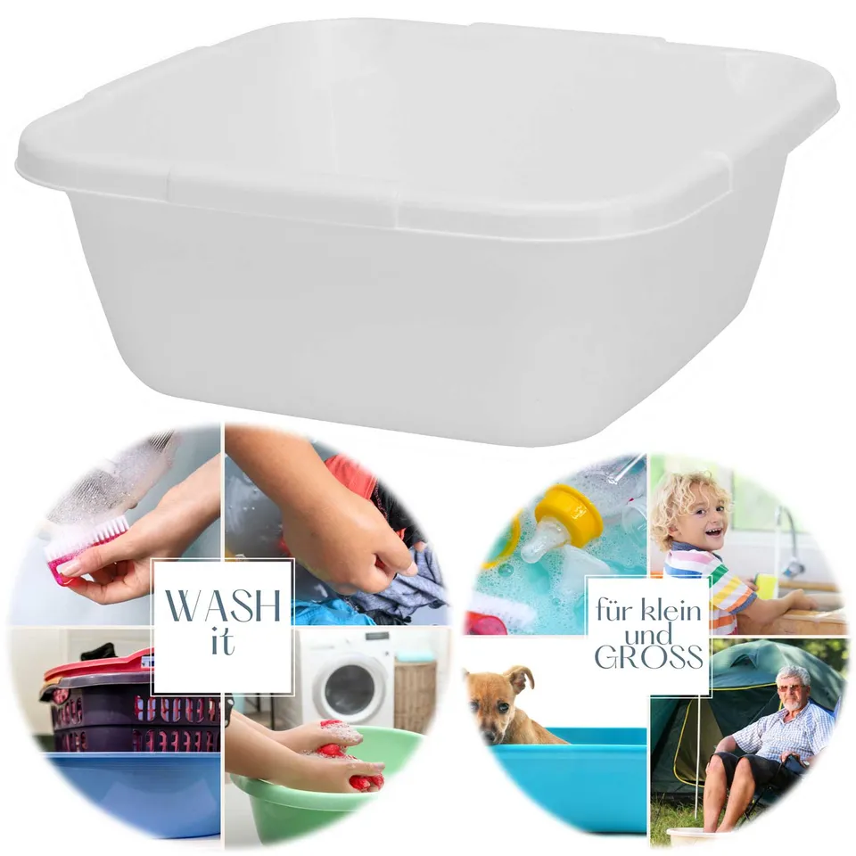 LS-LebenStil Küche & Haushalt Waschschüssel 14L Weiß eckig 38cm