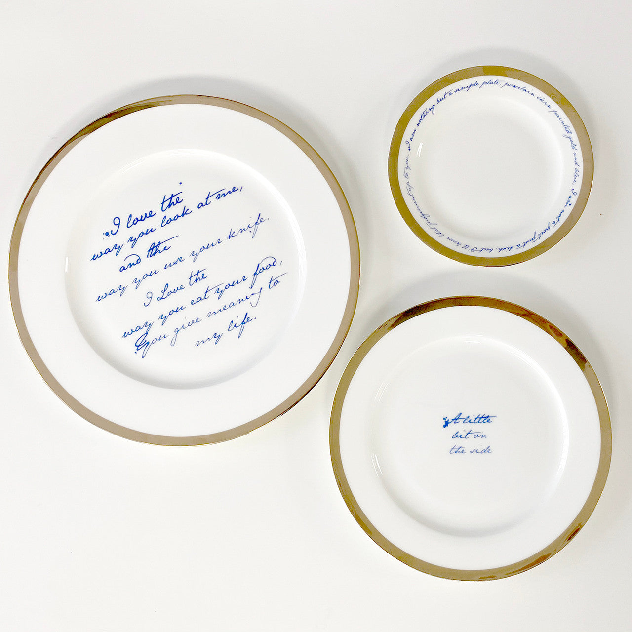 Mineheart Poetry Plates Teller Set Bone China Spruch