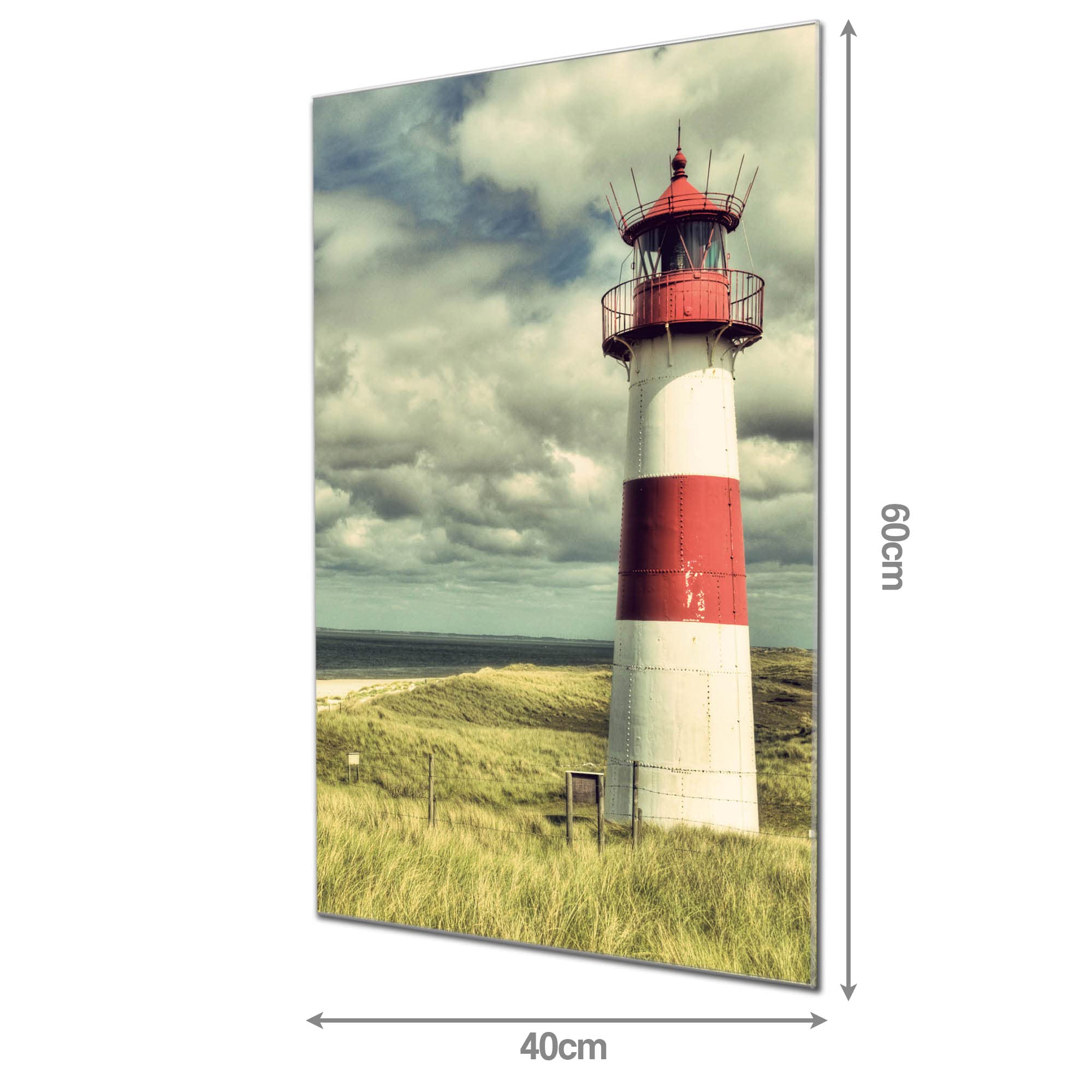 Banjado Glasboard Leuchtturm Sylt magnetisch 40x60cm beschreibbar