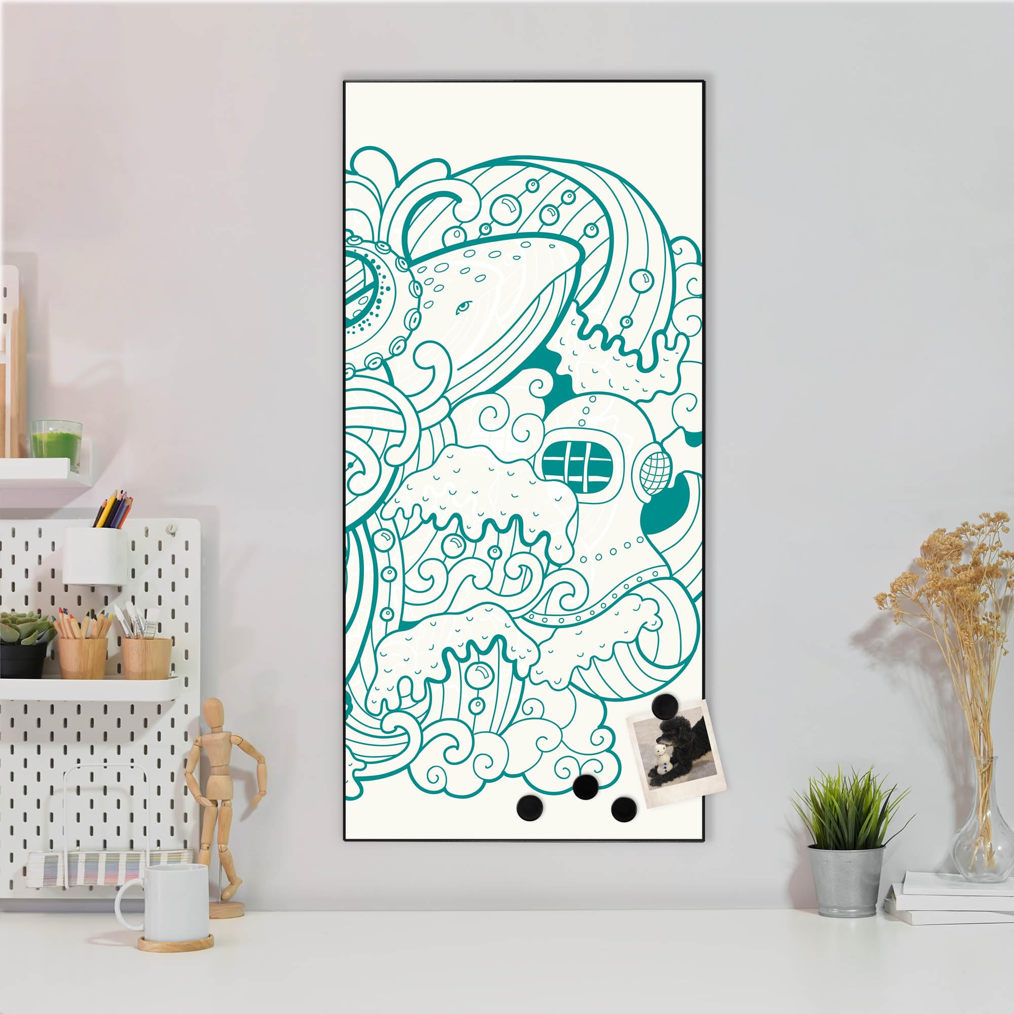 Banjado Magnettafel 37x78 cm Magnetwand Motiv Tiefsee