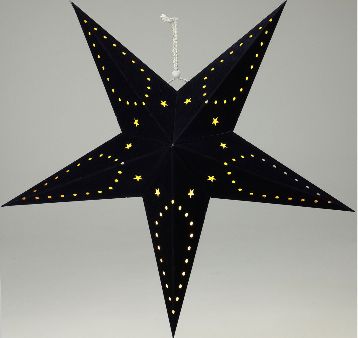 LS-LebenStil 3D Leuchtstern Papierstern Schwarz 60cm 10 LED