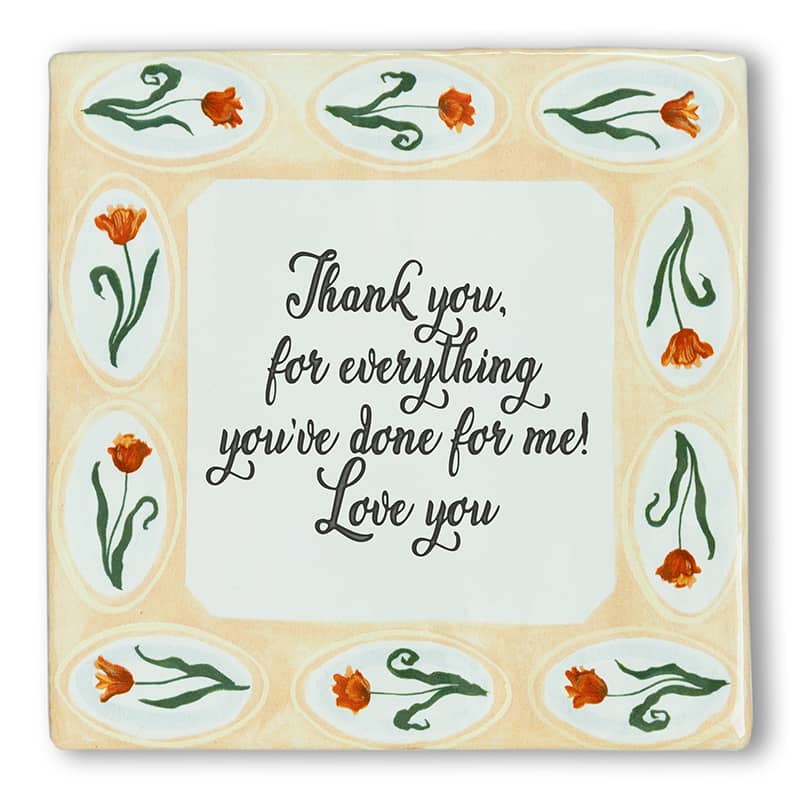 StoryTiles Delft Blue Garden Flowers Fliese S 10x10 cm Text