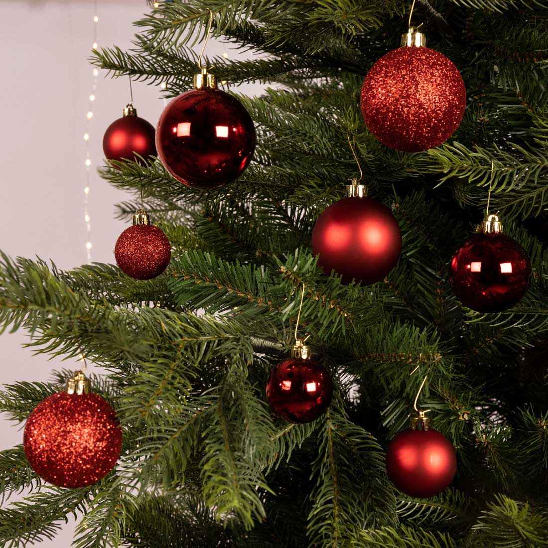 LS-LebenStil Möbel & Wohnen 30 Kunststoff Weihnachtskugeln Rot