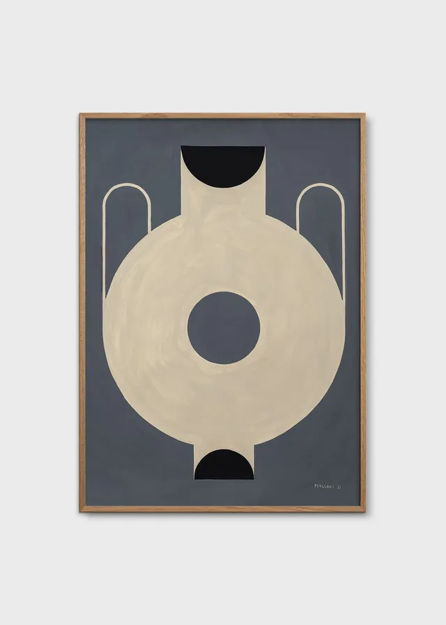 The Poster Club Circular Vase Kunstdruck A4 beige-blau