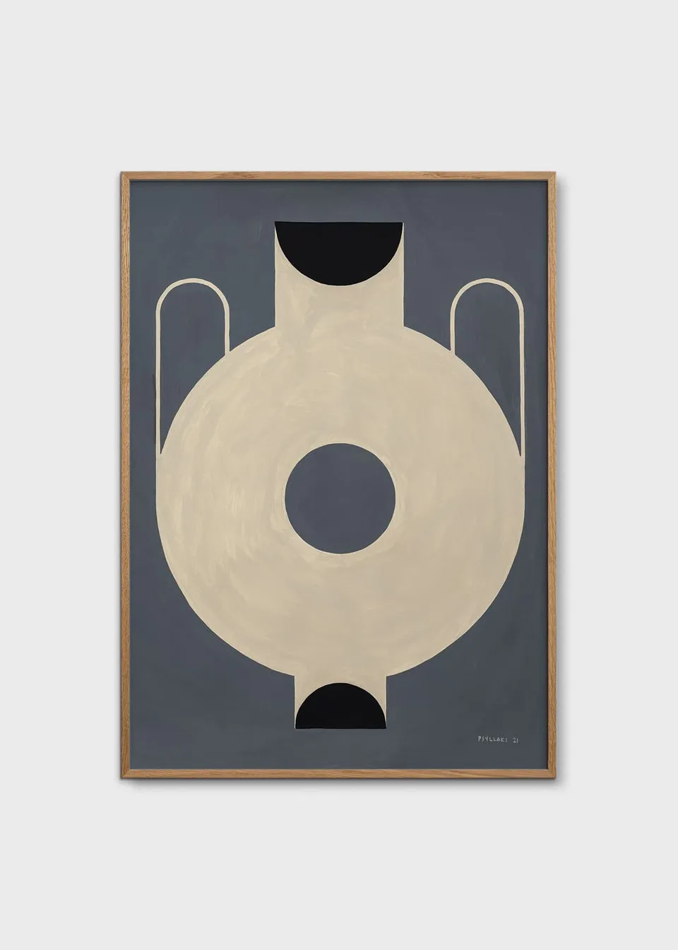 The Poster Club Circular Vase Kunstdruck A4 beige-blau