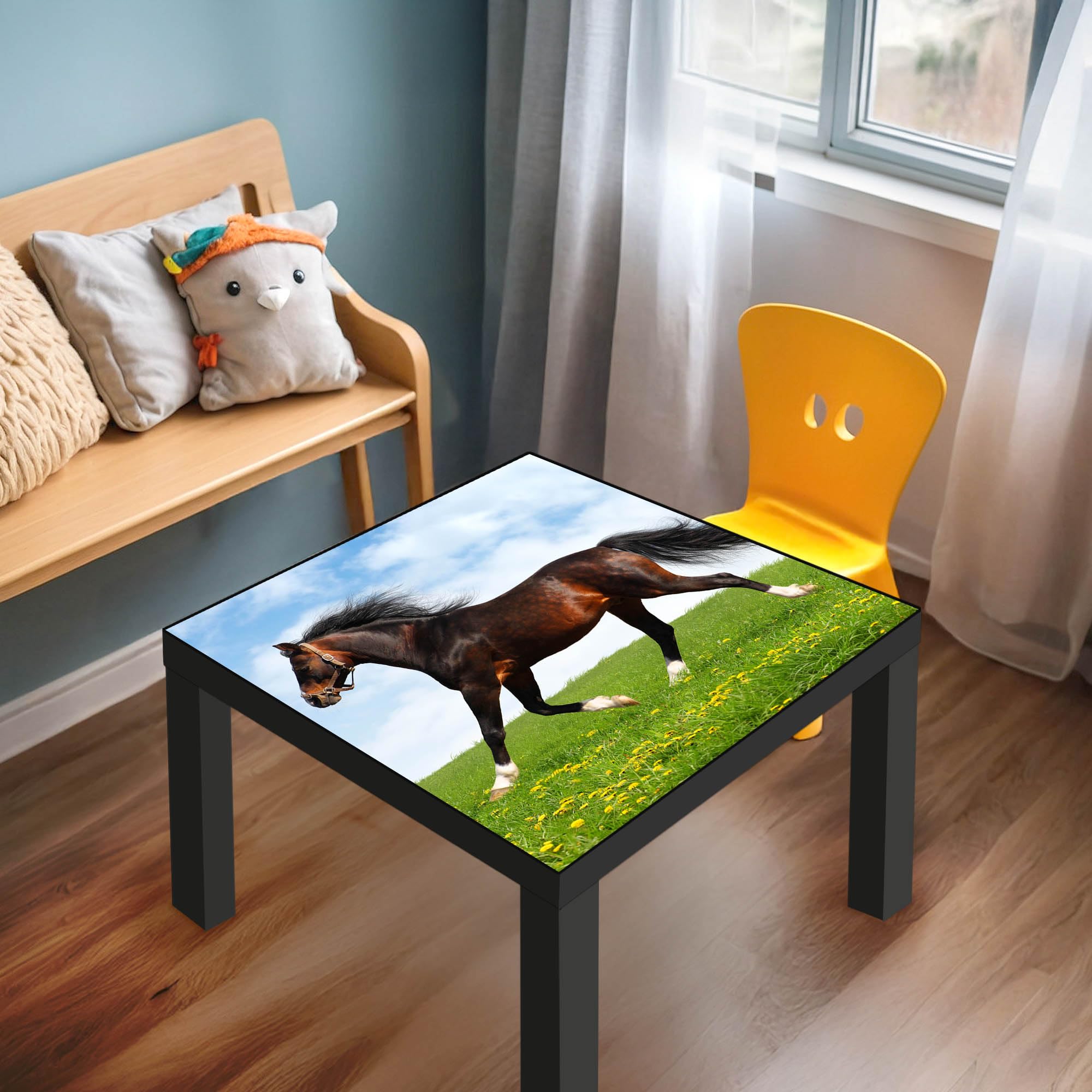 Banjado Möbelfolie Pferd Tischfolie 55x55 für IKEA LACK selbstklebend