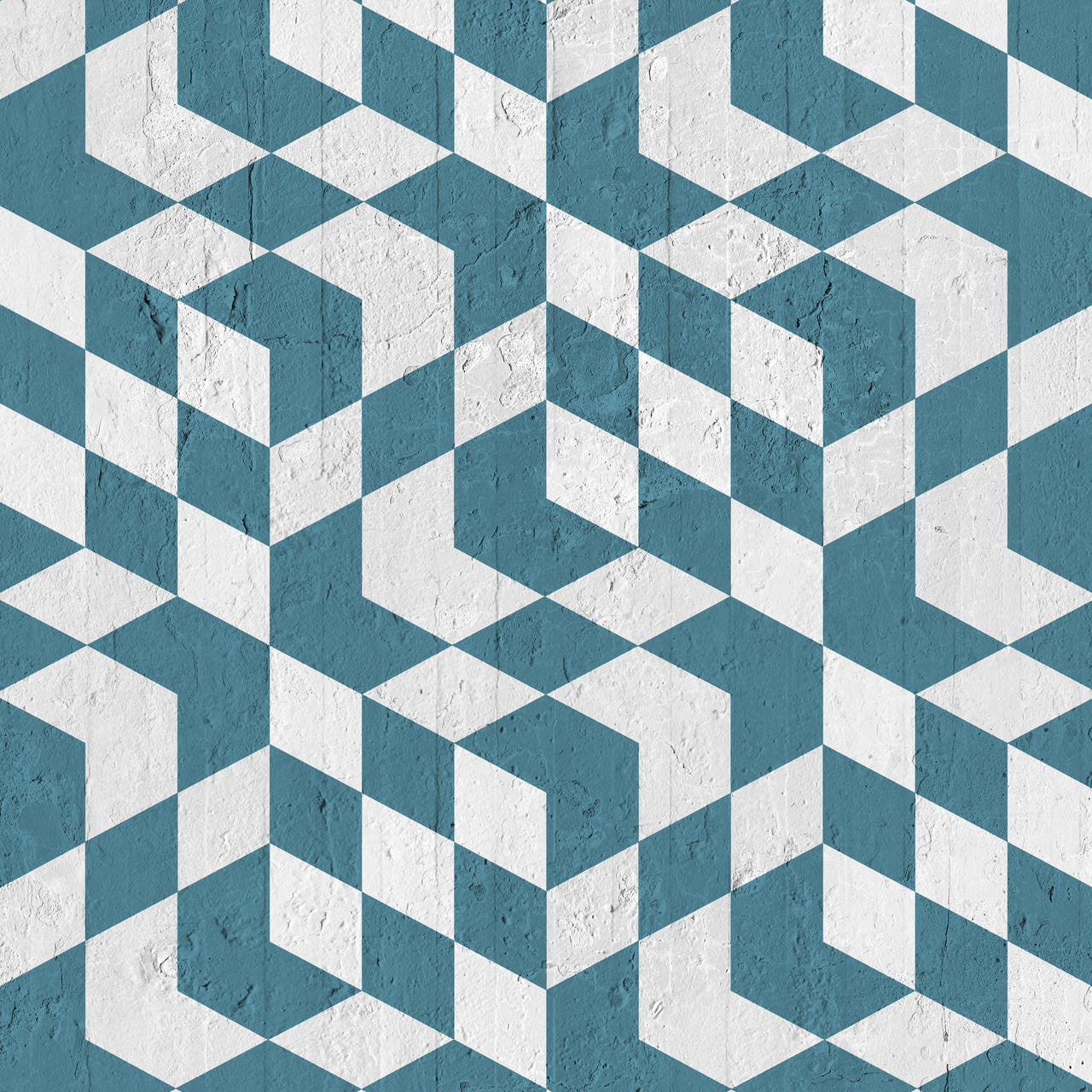Mineheart Wallpaper Petroleum Geometric Cubes Tapete Petrol Rolle Würfel