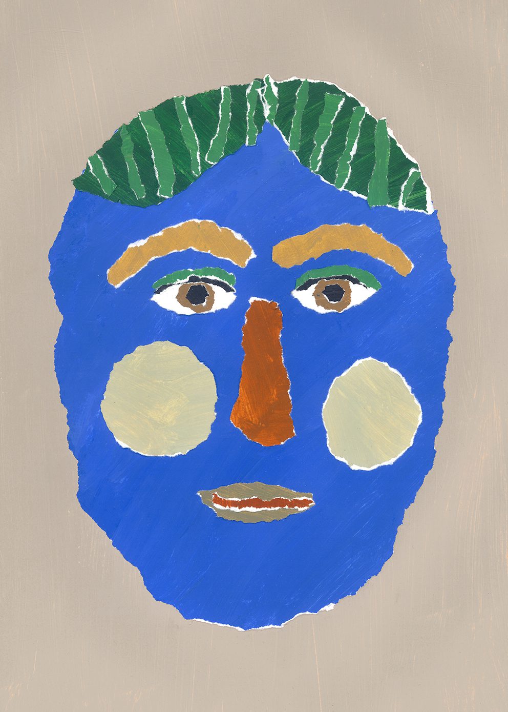 The Poster Club Green Hair Portrait Poster 30x40 blau