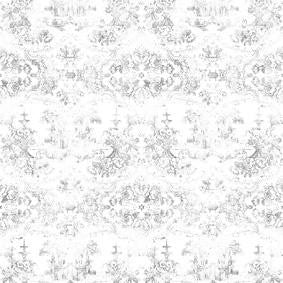 Mineheart Delft Baroque Tapete weiß 70 cm x 10 m