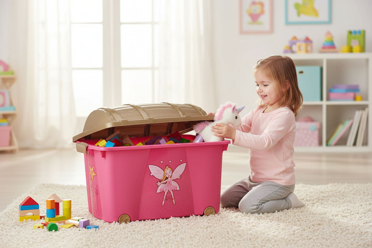 LS-LebenStil Spielzeugkiste Prinzessin XL 60x40cm 57L
