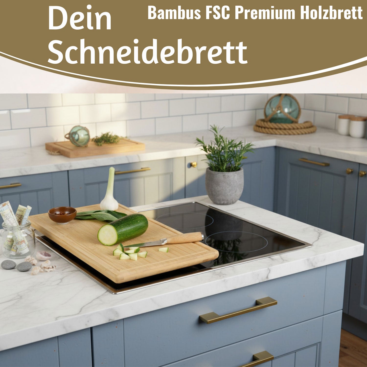 LS-LebenStil Küche & Haushalt Schneidebrett Bambus 50x28cm