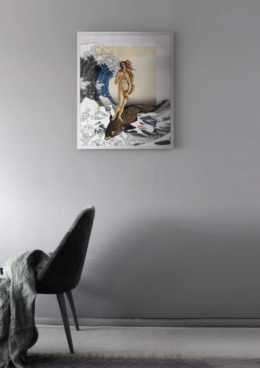 Mineheart Venus Surfing Leinwandbild 21x30cm ohne Rahmen