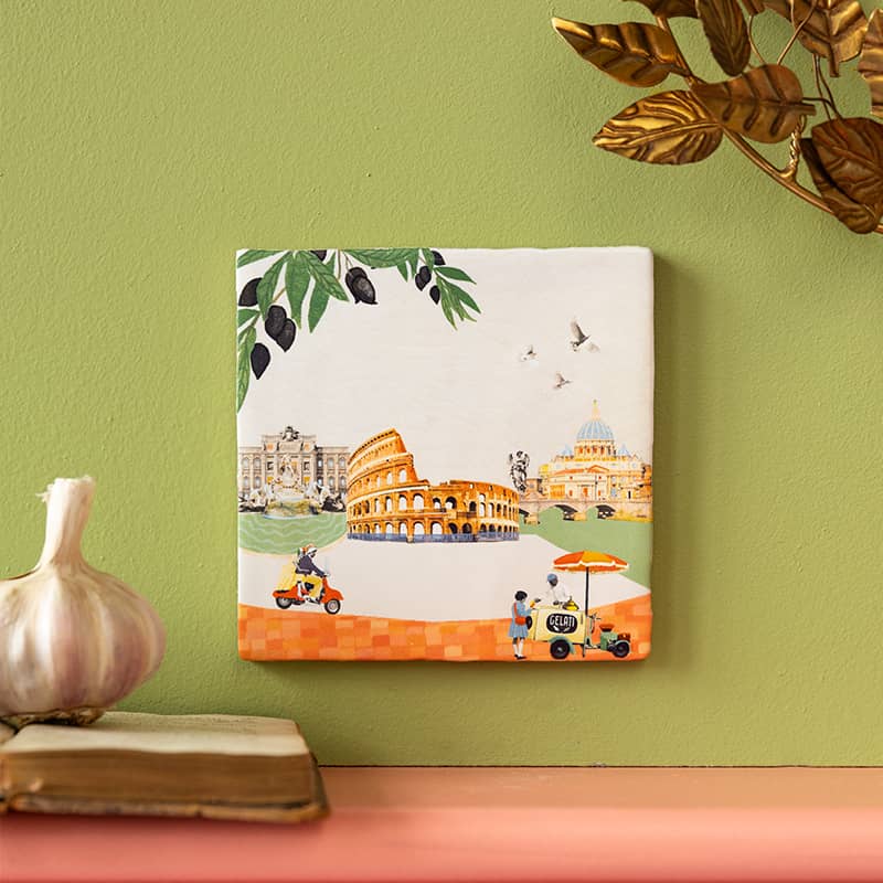 StoryTiles Delft Blue Bellissima Roma Fliese 10x10 Rom-Motiv