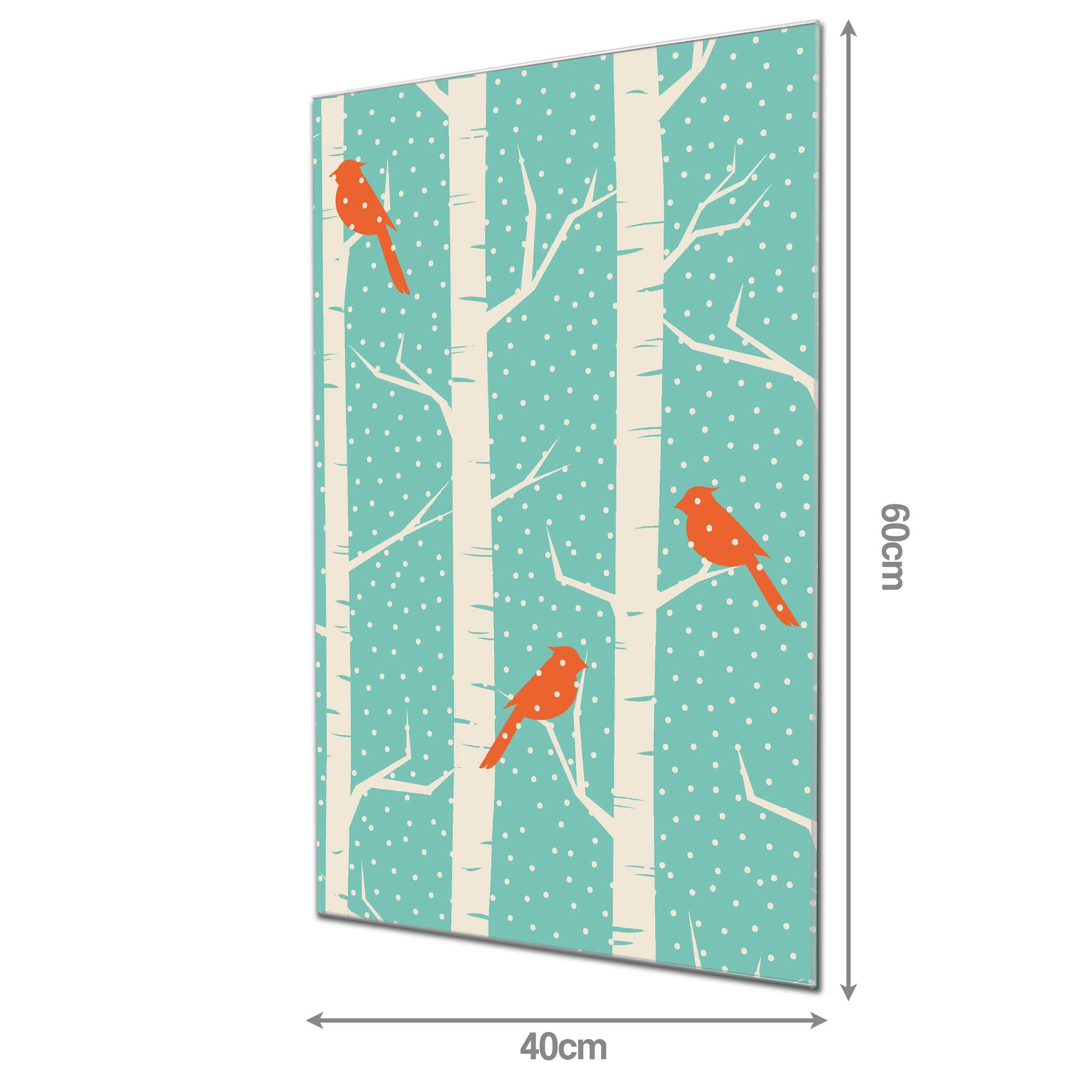 Banjado Magnettafel Wintervögel Magnetboard 60x40 Tiermotiv