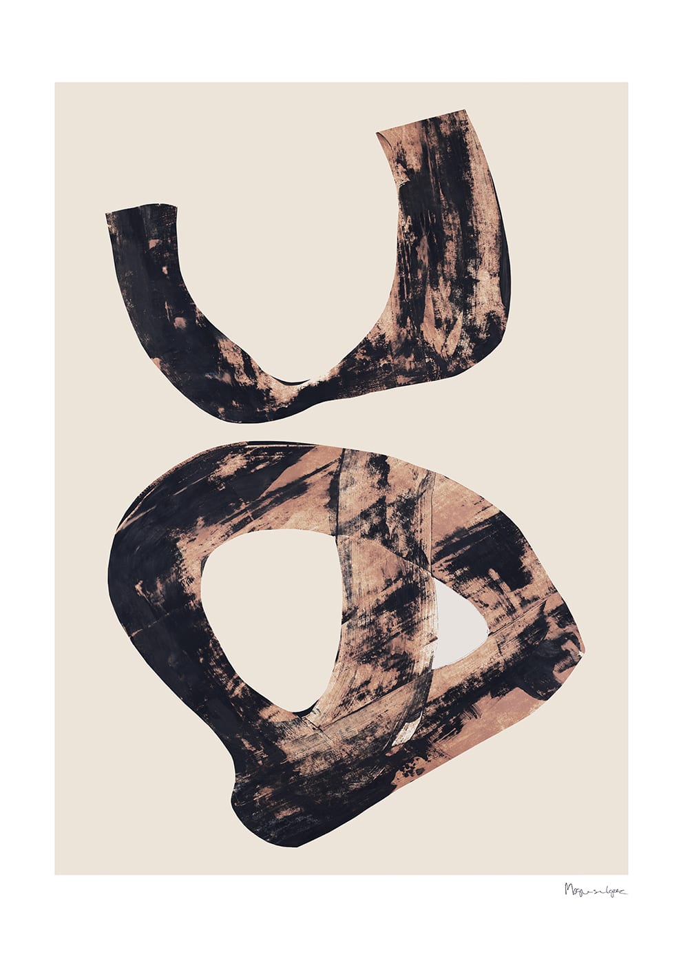 The Poster Club Art Prints Painted Papercut Poster 50x70 Beige