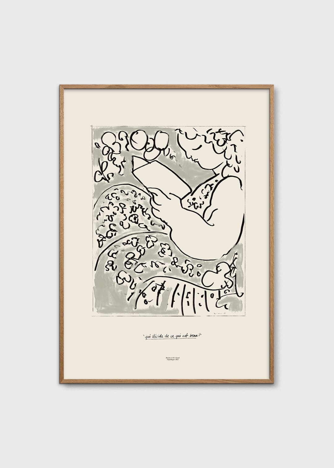 The Poster Club Art Prints Reading Poster A4 beige