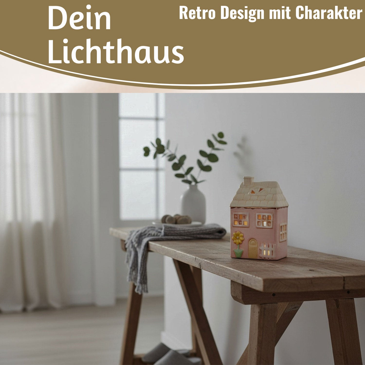 LS-LebenStil Möbel & Wohnen Nyhavn Lichthaus 19cm rosa Keramik