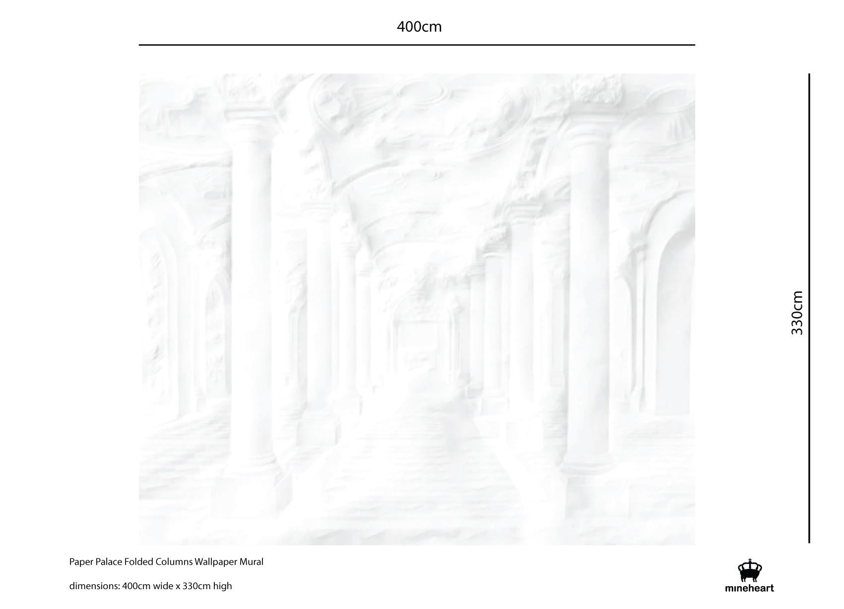 Mineheart Paper Palace Folded Columns Fototapete Weiß A3 Muster