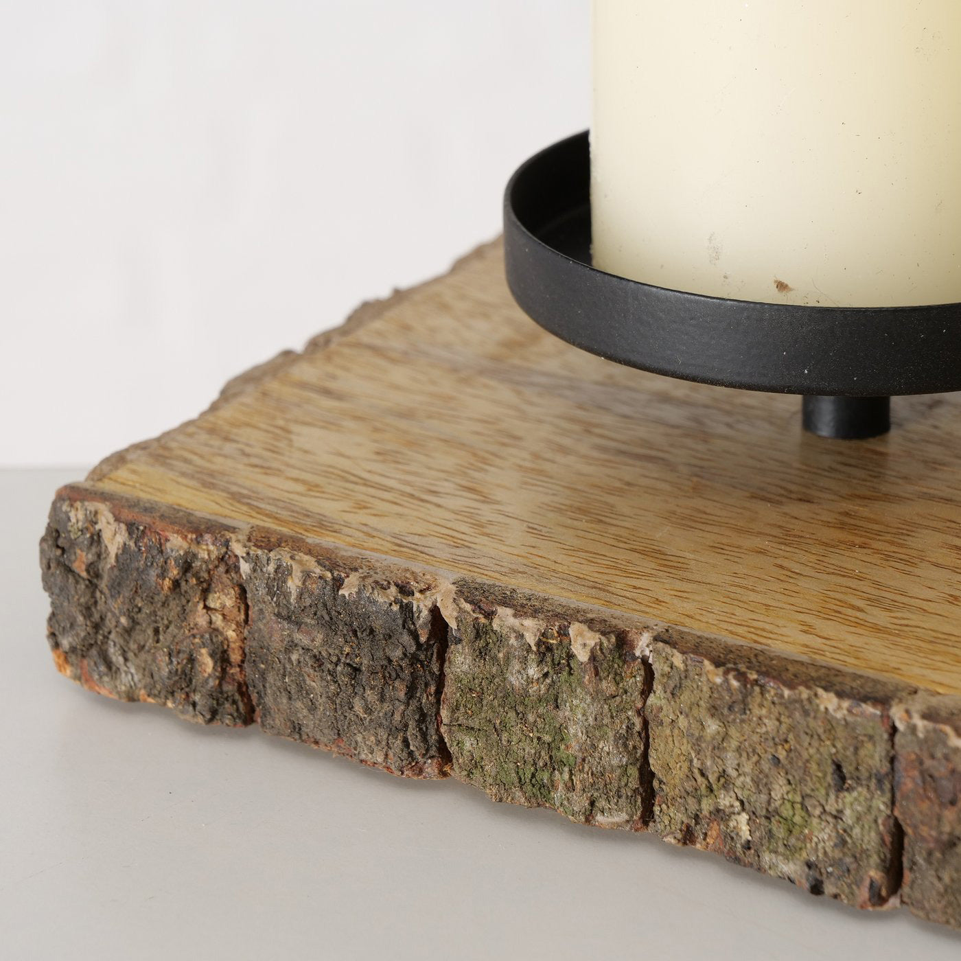 LS-LebenStil Kerzenschale Holz Braun 4-fach 46cm ohne Dorn