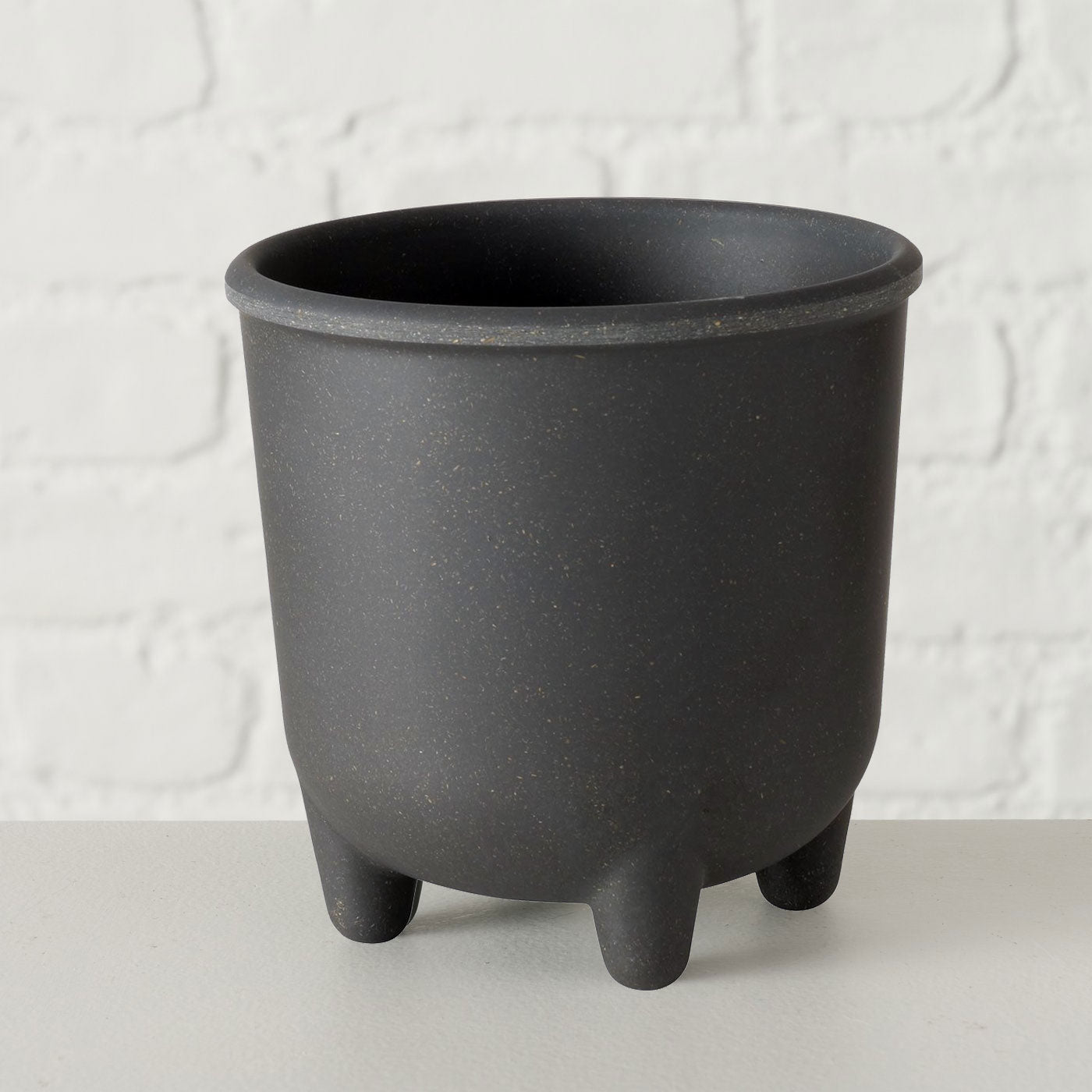LS-LebenStil List Pflanztopf 2er Set grau rund 13-16 cm Kunstharz