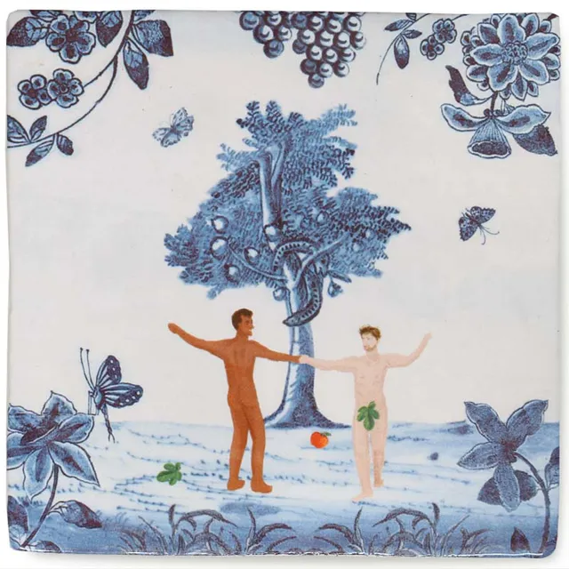 Storytiles Delft Blue Adam & Adam Wandfliese 10x10 cm Liebe