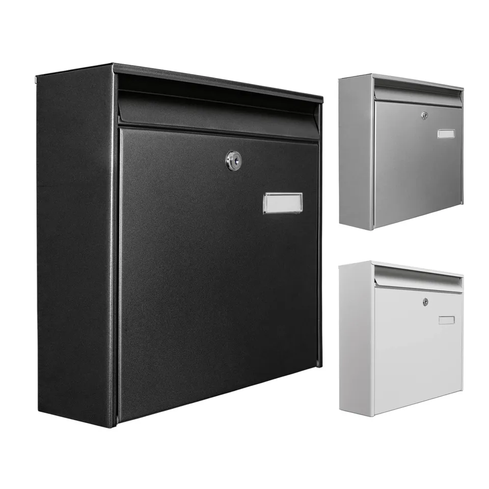 Banjado Burg-Wächter Briefkasten Schwarz 32x36cm A4 Postkasten