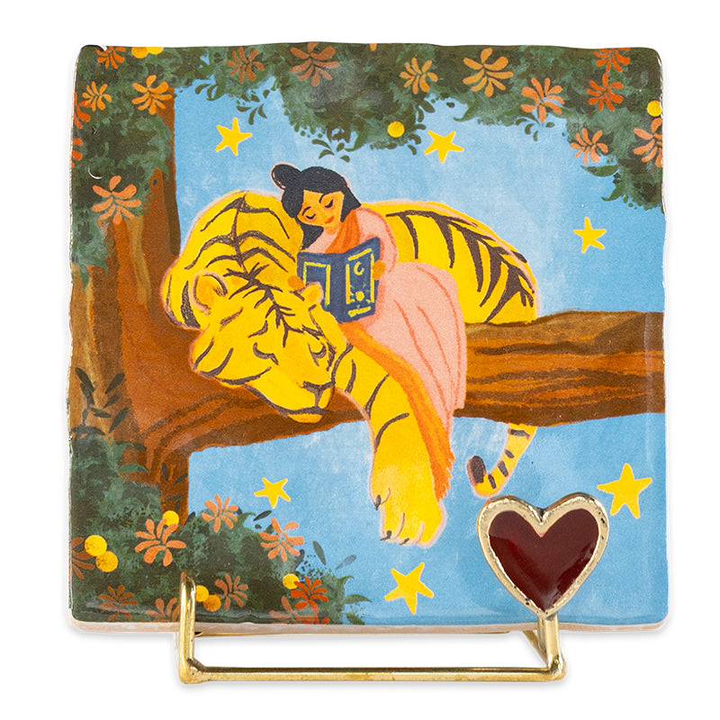 Storytiles Gift Sets Magical nighttime story Fliese 10x10 cm Tiger