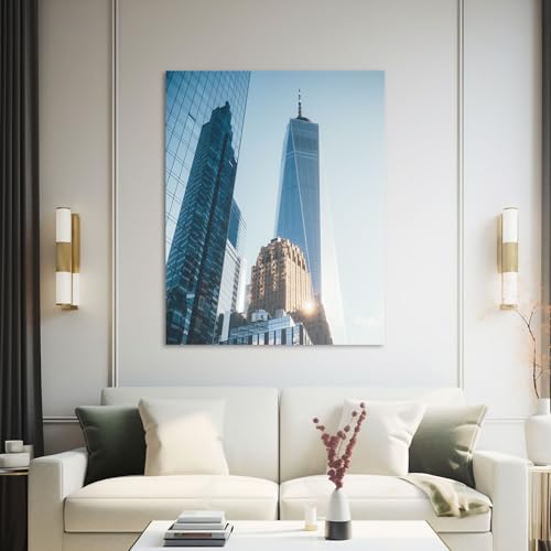 Hustling Sharks Wandbilder Stadtarchitektur Leinwand 40x30 cm Morgenlicht