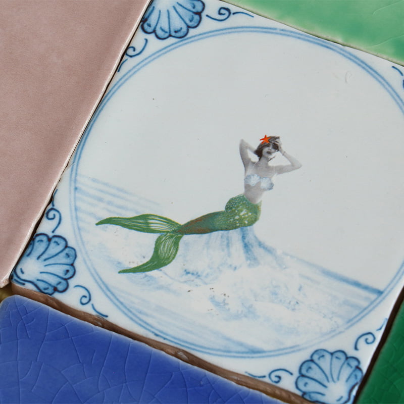 Storytiles Delft Blue Zeemeermin Wandfliese S 10x10 cm Meerjungfrau